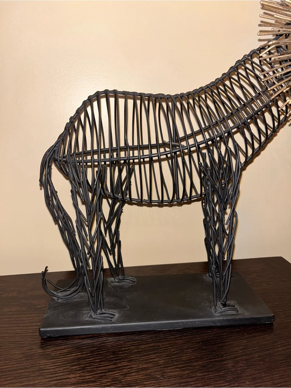 MCM Brutalist Metal Wire Lion Sculpture in Curtis Jere Style